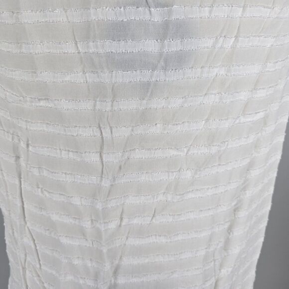 Torrid Tank Top Women's 1X V-Neck w/ Tie Sheer Ruffle Collar Sleeveless White - Picture 5 of 7